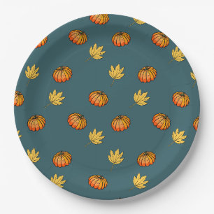 cool modern geel pompoenpatroon - liefhebbers woor papieren bordje