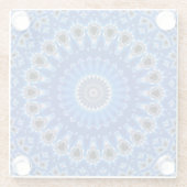 Cool Modern Geometric Pattern Blue Black Grey Glazen Onderzetter (Achterkant)