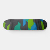 Cool Modern Geometrisch Abstract Patroon Skateboard (Horizontaal)