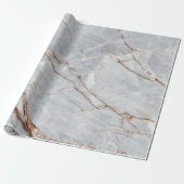 Cool Modern Grey Gold Marble Stone Texture Cadeaupapier (Uitgerold)