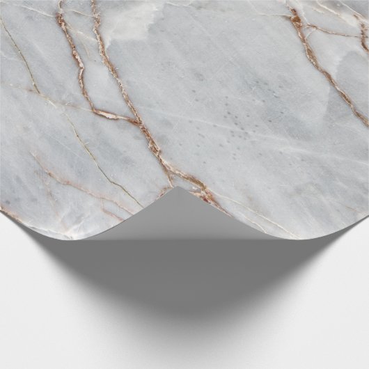 Cool Modern Grey Gold Marble Stone Texture Cadeaupapier (Hoek)