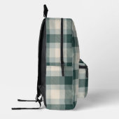 Cool Modern Groen Check geruite Monogram Initialen Bedrukte Rugzak (Links)
