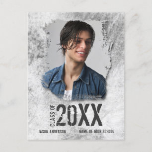 Cool Modern Grunge Photo Afstuderen Aankondiging Briefkaart