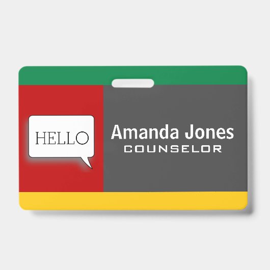 Cool Modern Kleurblok Gepersonaliseerd Professione Badge (Voorzijde)