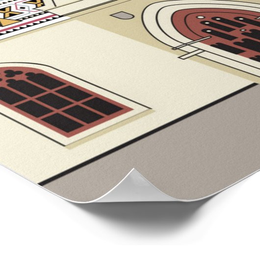 Cool Modern Kroatisch reisposter Poster (Hoek)