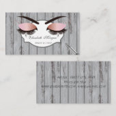 Cool Modern, Lashes, Lipstick, houtextuur Visitekaartje (Voorkant / Achterkant)