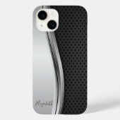 Cool Modern Metallic Silver Black Case-Mate iPhone Case (Achterkant)