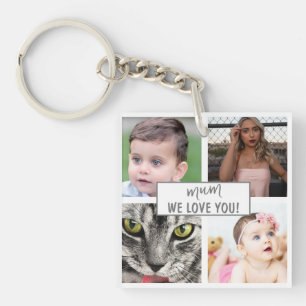 Cool Modern Mum We Love You Fotocollage Sleutelhanger