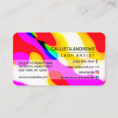 Cool modern Neon Liquid Geometric Patroon Visitekaartje (Achterkant)