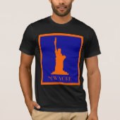 Cool Modern New York in Oranje en blauw T-shirt (Voorkant)