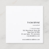 Cool Modern Professional Black 2 Letter Monogram Vierkante Visitekaartje (Achterkant)