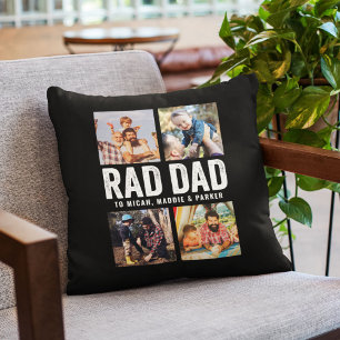 Cool Modern RAD DAD Aangepast foto-Kind - Namen Fo Kussen