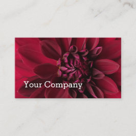 Cool Modern Red Dahlia Floral Visitekaartje