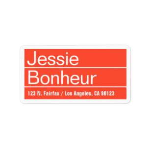 Cool Modern Red Oranje Return-adres Etiket