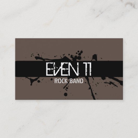 Cool Modern Rock Band Singer Visitekaartje (Voorkant)