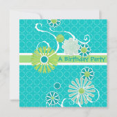 Cool Modern Scroll Swirl Flower Circle Dot Pattern Kaart (Voorkant)