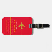 Cool Modern Travel Bag label met aangepaste naam r Bagagelabel (Voorkant horizontaal)