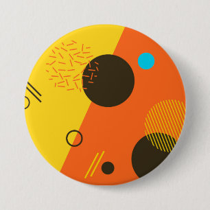 Cool, modern, trendy, urban Memphis illustratie Ronde Button 7,6 Cm