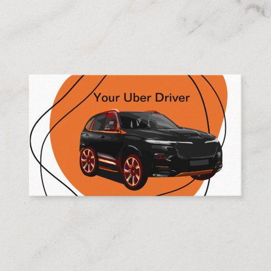 Cool Modern Uber Driver Visitekaartje Design (Voorkant)