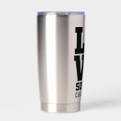 Cool Modern Voetbal Liefde Gepersonaliseerde Naam Geïsoleerde Drinkbeker (Voorkant)