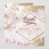 Cool modern waterverf typografie lief 16 kaart (Voorkant / Achterkant)