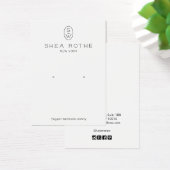 Cool Modern White Monogram Earring Display Card Visitekaartje (Bureau)