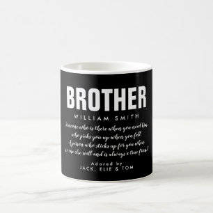 Cool Modern Zwart-wit Brother Quote Koffiemok