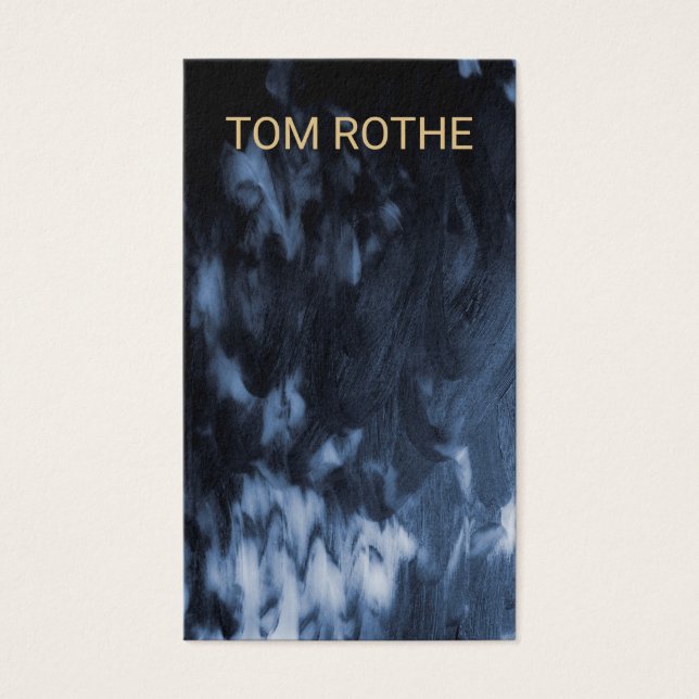 Cool Modern Zwart Wit Geschilderd Abstract Visitekaartje (Voorkant)