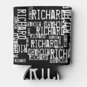 cool & modern zwart & wit Naam Typografie Blikjeskoeler (Voorkant)