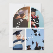 Cool moderne 4 ÉCOLE photo grand arc faire-part (Dos)