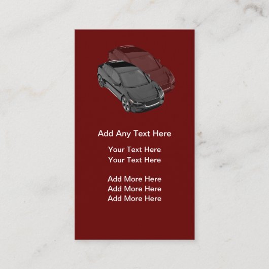 Cool Moderne Automobile Cartes de visite à thème (Devant)