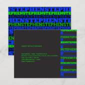 Cool moderne Bar Mitswa receptie Stephen Kaart (Voorkant / Achterkant)