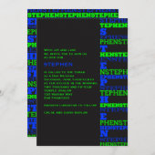 Cool Moderne Bar Mitzvah Invitation Stephen (Devant / Derrière)