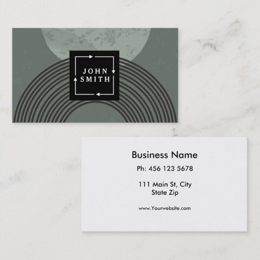 Cool moderne Carte de visite d'art Abstrait (Devant / Derrière)