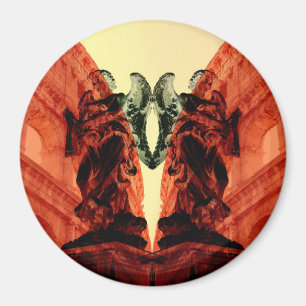 Cool moderne collage van historisch Rome in rood Magneet