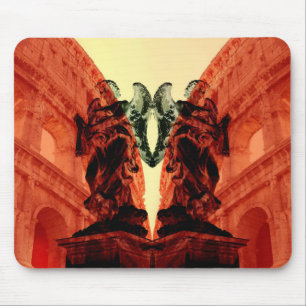 Cool moderne collage van historisch Rome in rood Muismat