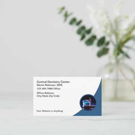 Cool Moderne Dentiste Bureau Carte de visite (Debout devant)