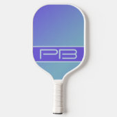 Cool Moderne Dubbele Initialen Gradiënt Paars Blau Pickleball Paddle (Achterkant)