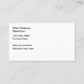 Cool Moderne Electricien Carte de visite (Dos)