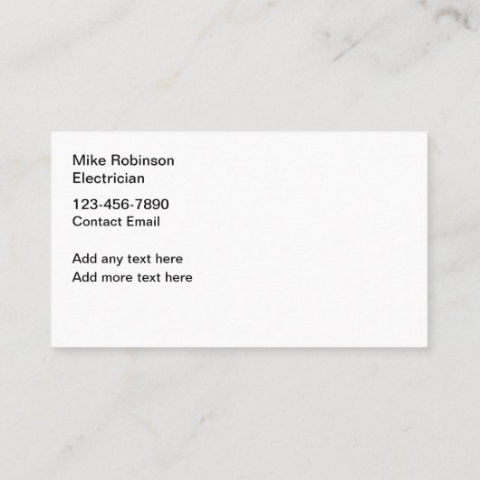 Cool Moderne Electricien Carte de visite (Dos)