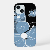 Cool Moderne Fille Bleu et Fleurs Blanches