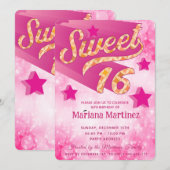 Cool moderne funky super ster typografie roze kaart (Voorkant / Achterkant)