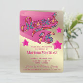 Cool moderne funky super ster typografie roze kaart (Staand voorkant)