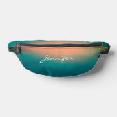 Cool moderne Gradient Turquoise Vert Orange Nom (Poser)