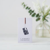 Cool moderne grijze professionele fotograaf camera visitekaartje (Staand voorkant)