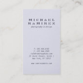 Cool moderne grijze professionele fotograaf camera visitekaartje (Achterkant)