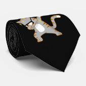 Cool Moderne Hipster Grijze Kat Stropdas (Opgerold)