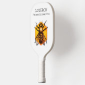 Cool Moderne Honey Bee Logo White - gepersonalisee Pickleball Paddle (Links)