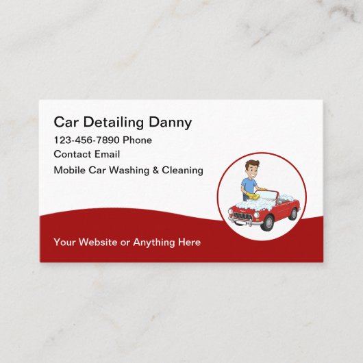 Cool Moderne Lavage de voiture Détail Cartes de vi (Devant)