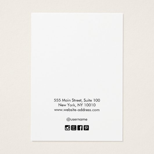 Cool moderne Monogramme blanc Écouter carte d'affi (Dos)